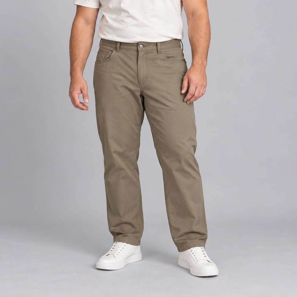 Eddie Bauer Travex Pants Men Size 42x29 Khaki Tan Stretch Hiking Travel Trousers